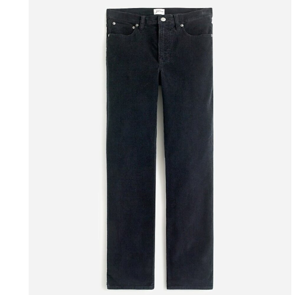 J Crew Vintage Slim Straight  Corduroy Pants Women 29 Black Ankle Crop Stretch